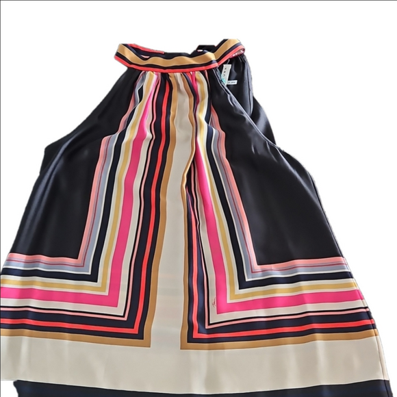 Trina Turk Vibrant Striped Halter Top Shelter Nwt Large - Picture 1 of 11